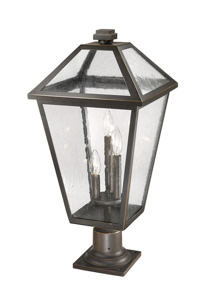 Z-Lite Talbot 3 Light Outdoor Pier Mounted Fixture in Oil Rubbed Bronze 579PHXLR-533PM-ORB