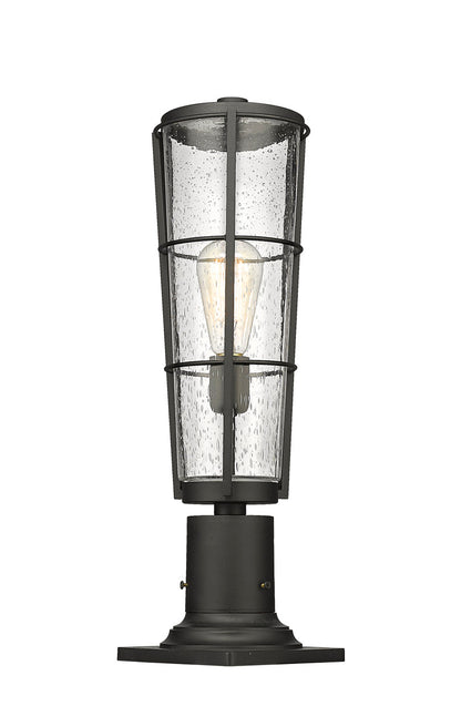 Z-Lite Helix 1 Light Outdoor Pier Mounted Fixture in Black 591PHB-533PM-BK