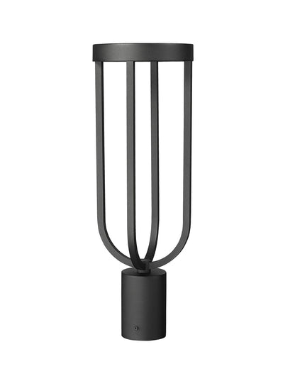 Z-Lite Leland 1 Light Outdoor Post Mount Fixture in Sand Black 5005PHM-BK-LED