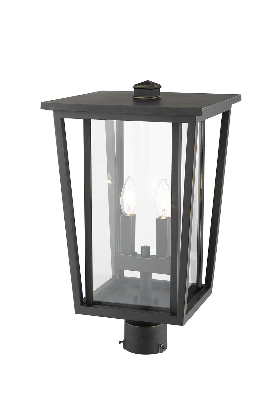 Z-Lite Seoul 2 Light Outdoor Post Mount Fixture in Oil Rubbed Bronze 571PHBR-ORB