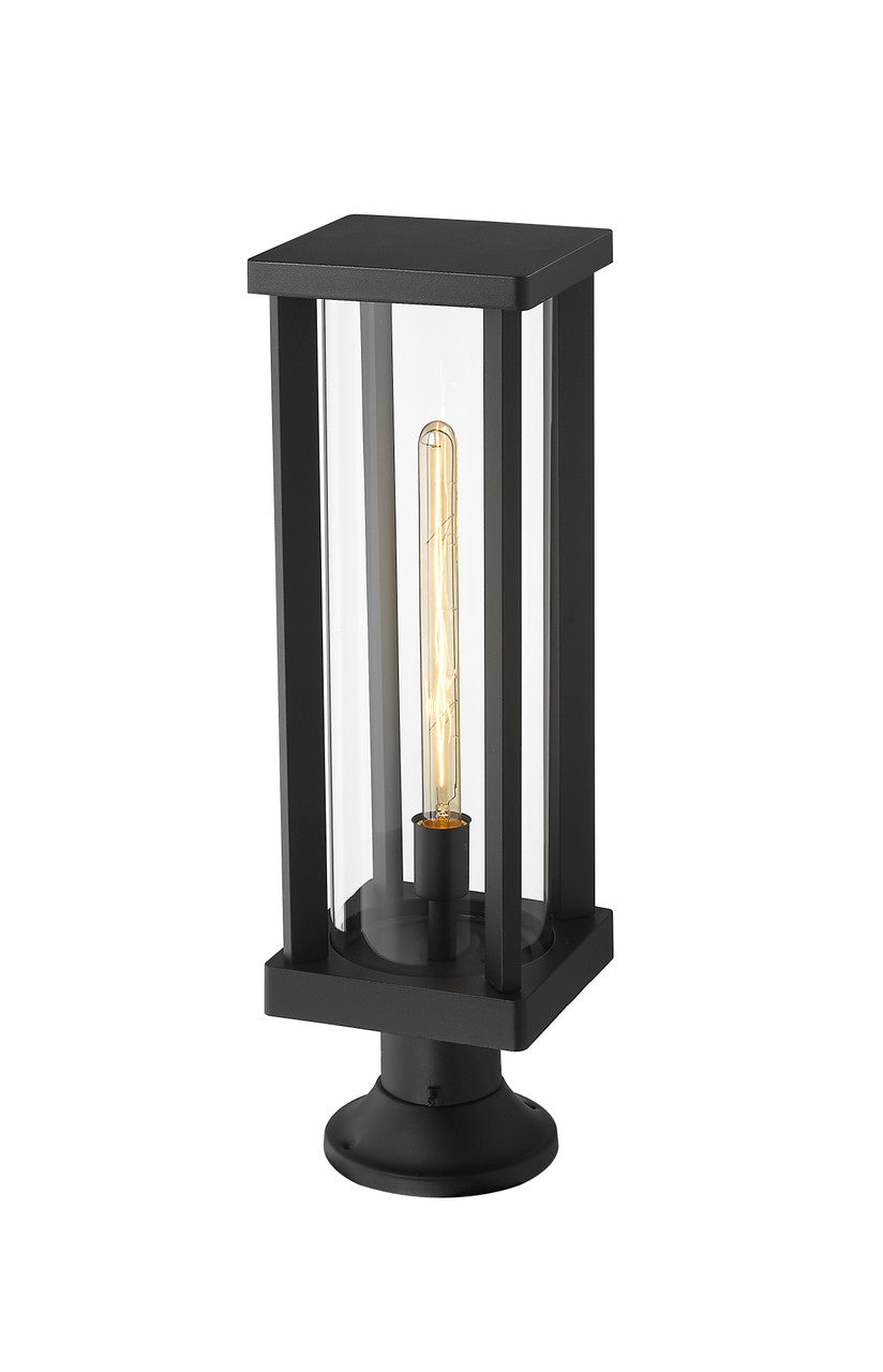 Z-Lite Glenwood 1 Light Outdoor Pier Mounted Fixture in Black 586PHBR-553PM-BK