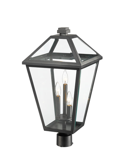 Z-Lite Talbot 3 Light Outdoor Post Mount Fixture in Black 579PHXLR-BK