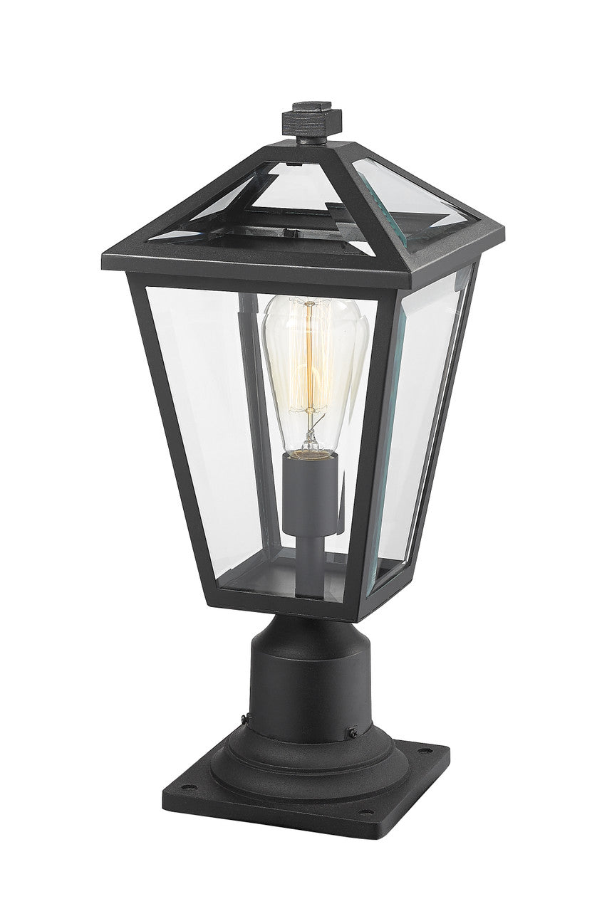 Z-Lite Talbot 1 Light Outdoor Pier Mounted Fixture in Black 579PHMR-533PM-BK