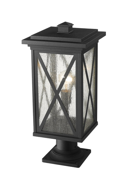 Z-Lite Brookside 1 Light Outdoor Pier Mounted Fixture in Black 583PHBR-533PM-BK