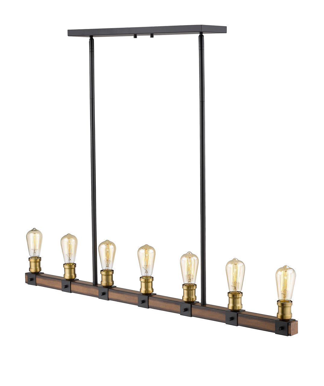 Z-Lite Kirkland 7 Light Linear Chandelier in Rustic Mahogany 472-7L-RM