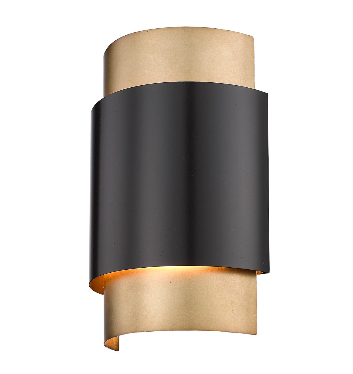 Z-Lite Harlech 2 Light Wall Sconce in Bronze + Rubbed Brass 739S-BRZ-RB