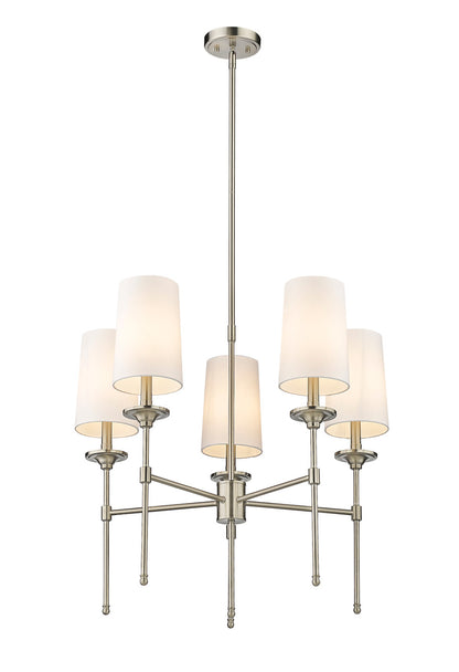 Z-Lite Emily 5 Light Chandelier in Brushed Nickel 3033-5BN