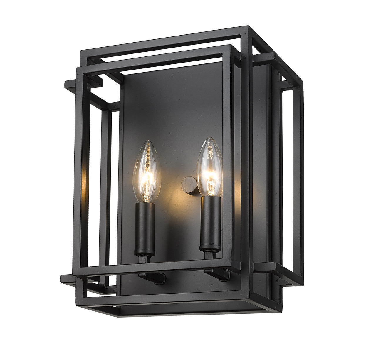 Z-Lite Titania 2 Light Wall Sconce in Matte Black 454-2S-MB