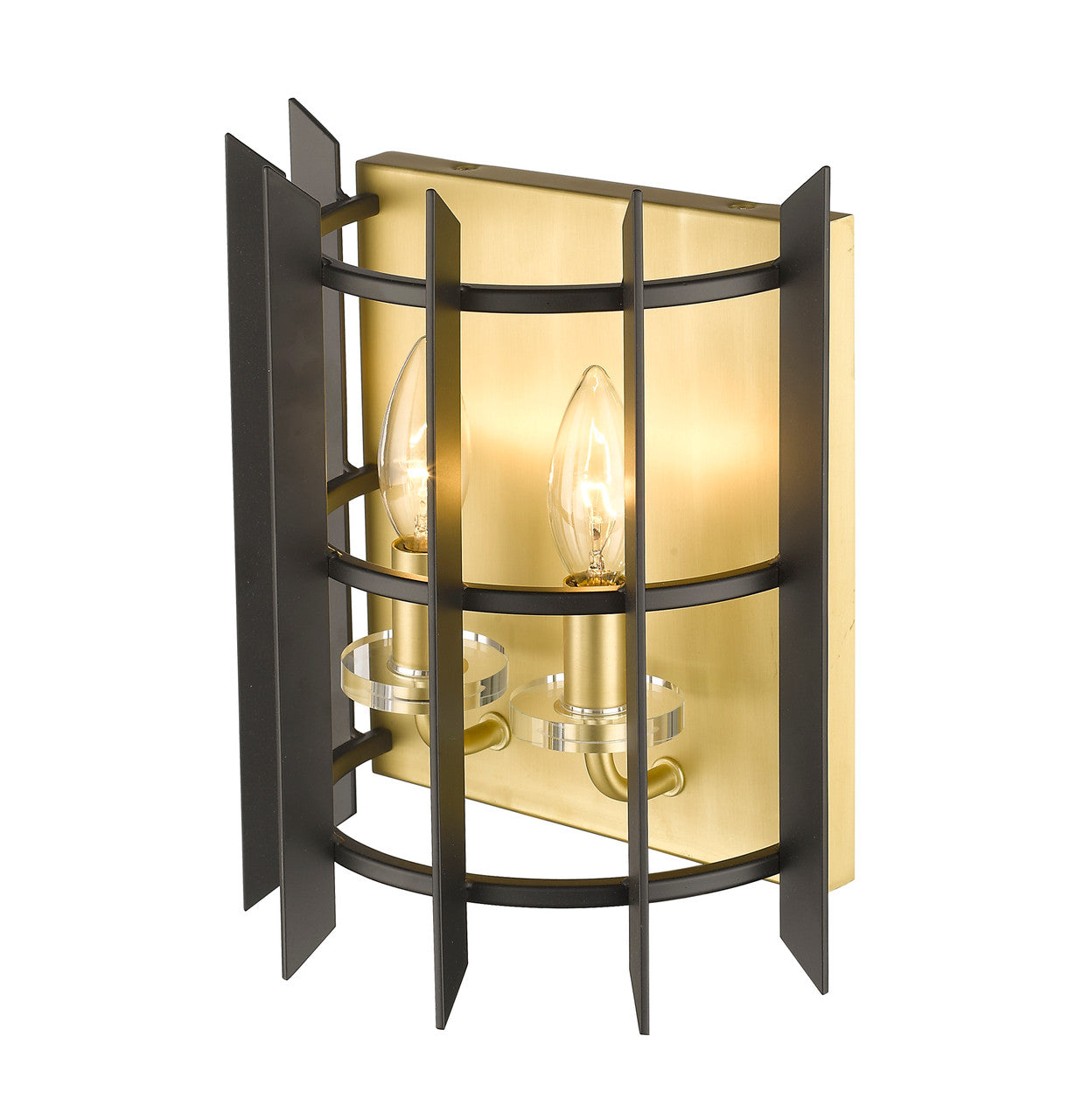 Z-Lite Haake 2 Light Wall Sconce in Satin Brass 338-2S-MB+SBR