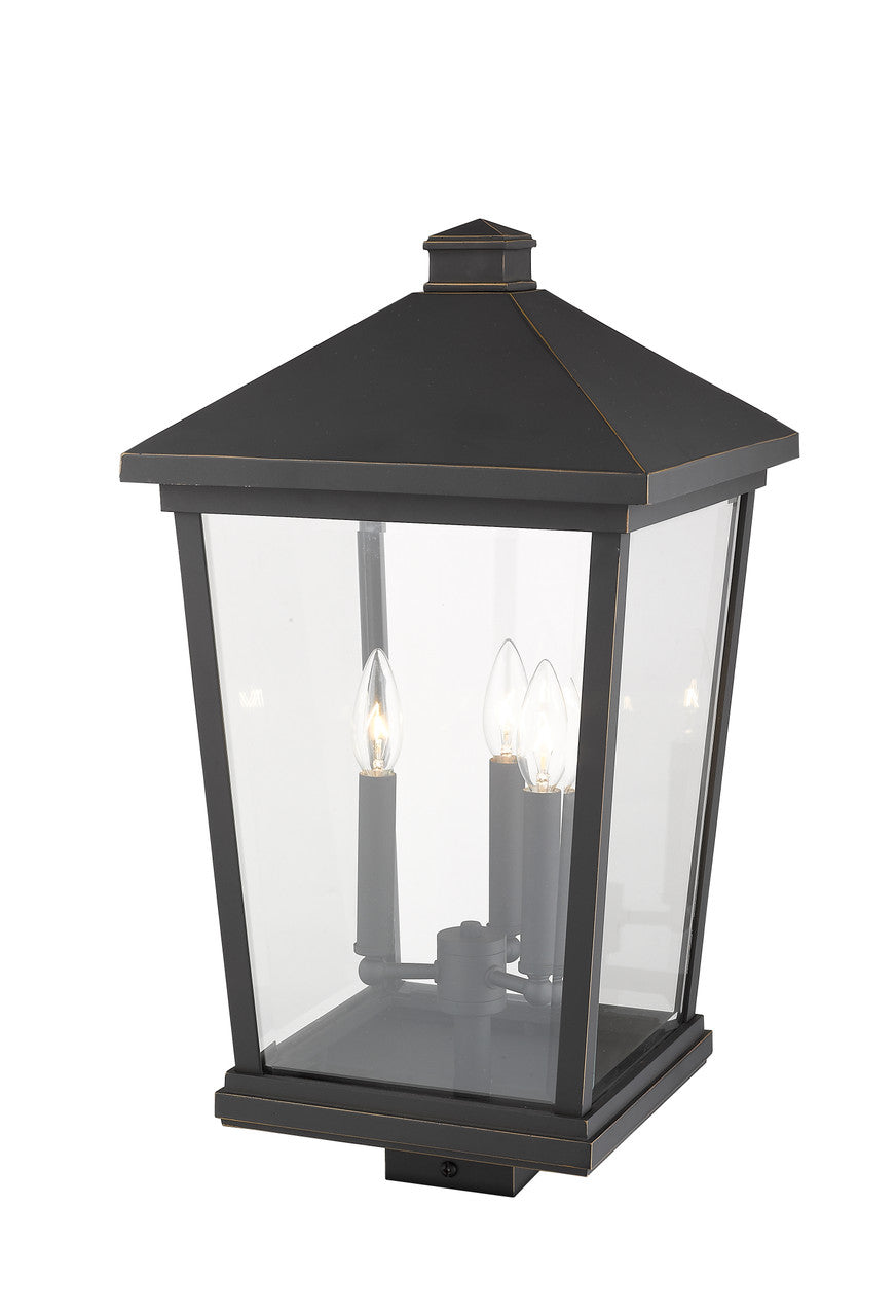 Z-Lite Beacon 3 Light Outdoor Post Mount Fixture in Oil Rubbed Bronze 568PHXLS-ORB