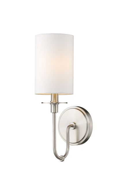 Z-Lite Ella 1 Light Wall Sconce in Brushed Nickel 809-1S-BN