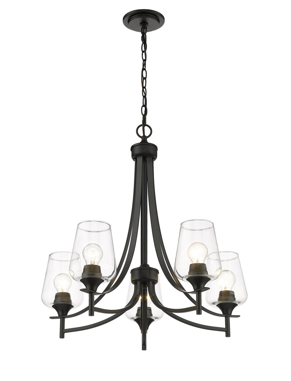 Z-Lite Joliet 5 Light Chandelier in Matte Black 473-5MB