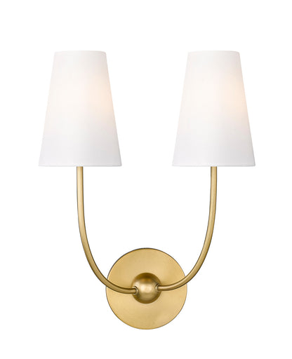 Z-Lite Shannon 2 Light Wall Sconce in Rubbed Brass 3040-2S-RB