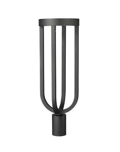 Z-Lite Leland 1 Light Outdoor Post Mount Fixture in Sand Black 5005PHB-BK-LED