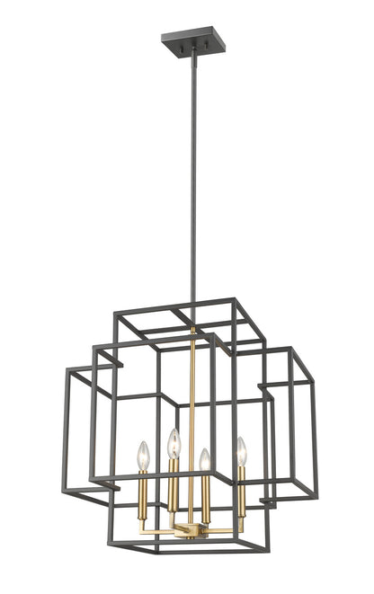 Z-Lite Titania 4 Light Chandelier in Bronze + Olde Brass 454-22BRZ-OBR