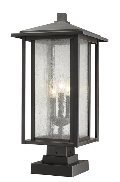 Z-Lite Aspen 3 Light Outdoor Pier Mounted Fixture in Oil Rubbed Bronze 554PHXLS-SQPM-ORB