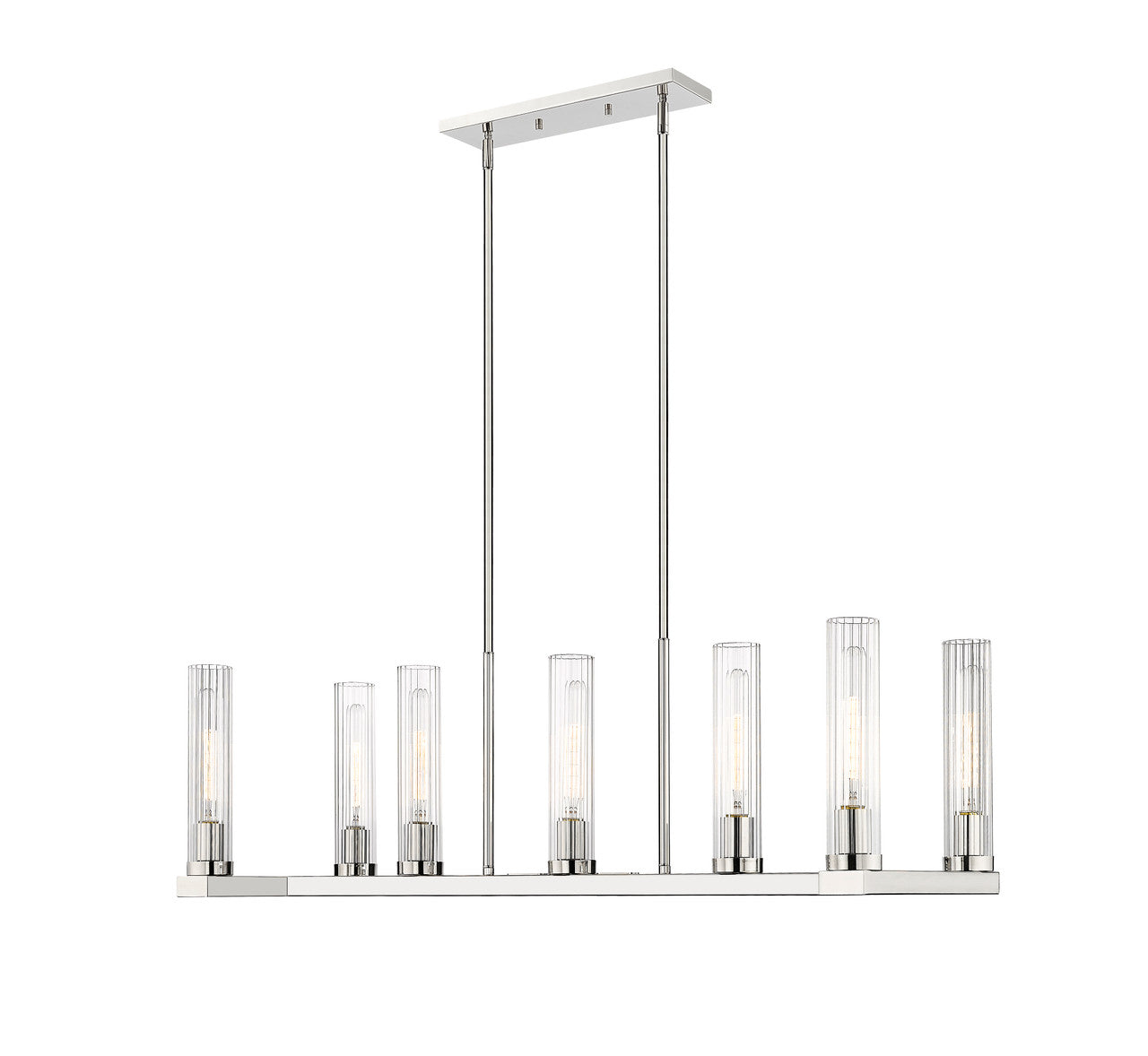 Z-Lite Beau 7 Light Linear Chandelier in Polished Nickel 3031-7L-PN