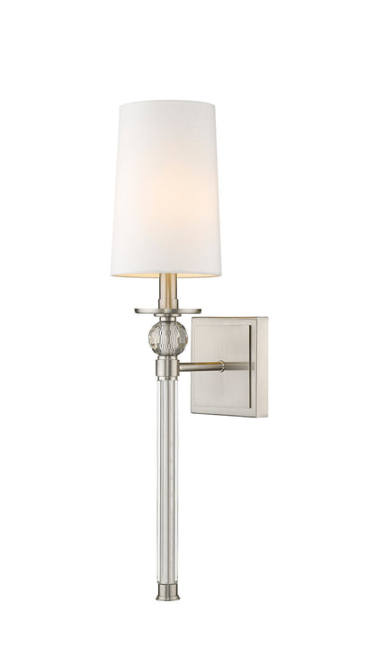 Z-Lite Mia 1 Light Wall Sconce in Brushed Nickel 805-1S-BN