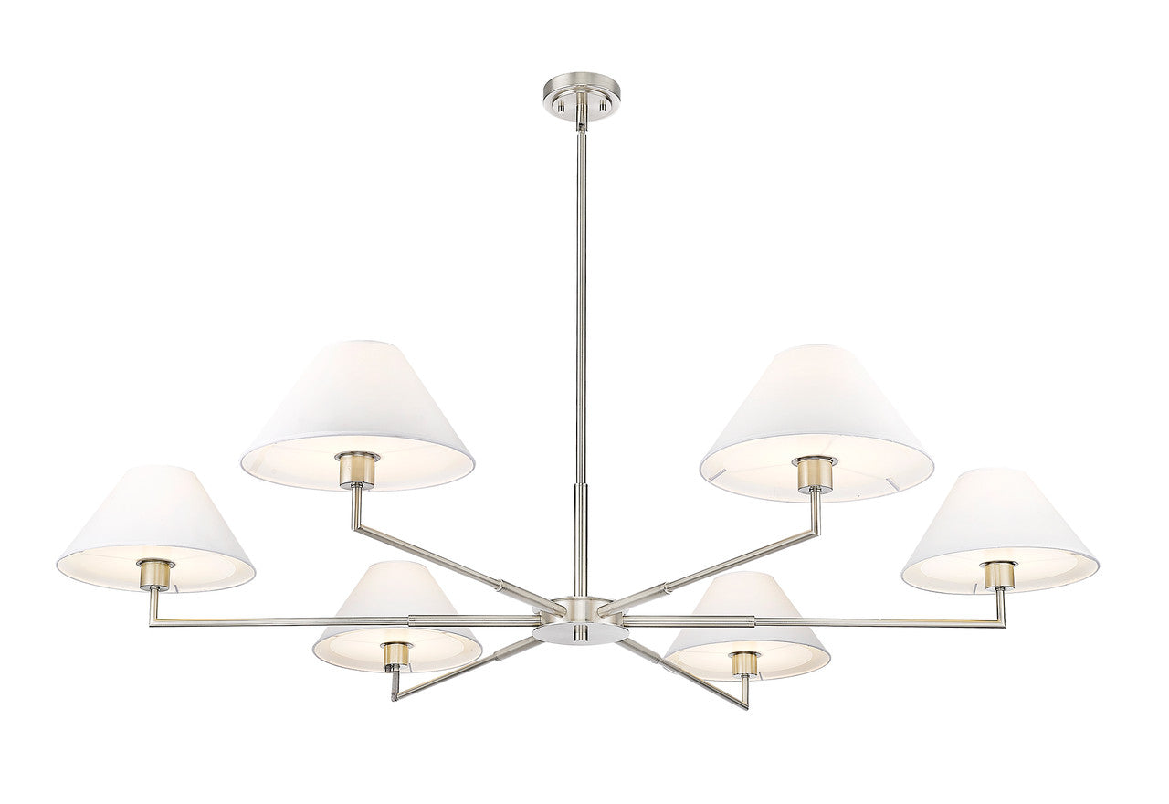 Z-Lite Leila 6 Light Chandelier in Brushed Nickel 744-63R-BN