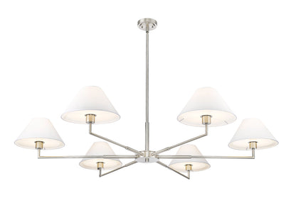 Z-Lite Leila 6 Light Chandelier in Brushed Nickel 744-63R-BN