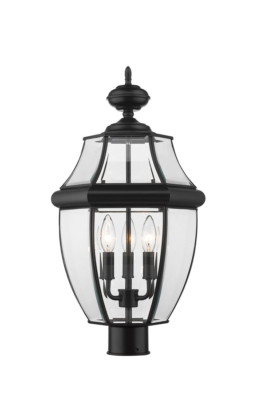 Z-Lite Westover 3 Light Outdoor Post Mount Fixture in Black 580PHB-BK