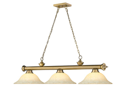 Z-Lite Cordon 3 Light Billiard in Rubbed Brass 2306-3RB-GM16