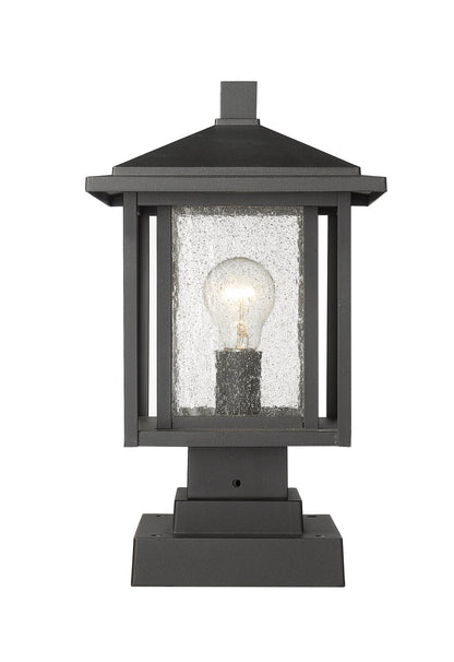 Z-Lite Aspen 1 Light Outdoor Pier Mounted Fixture in Black 554PHMS-SQPM-BK