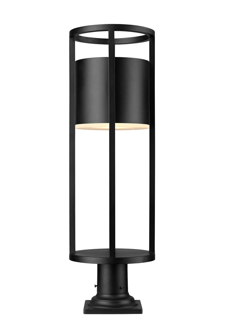 Z-Lite Luca 1 Light Outdoor Pier Mounted Fixture in Black 517PHB-533PM-BK-LED