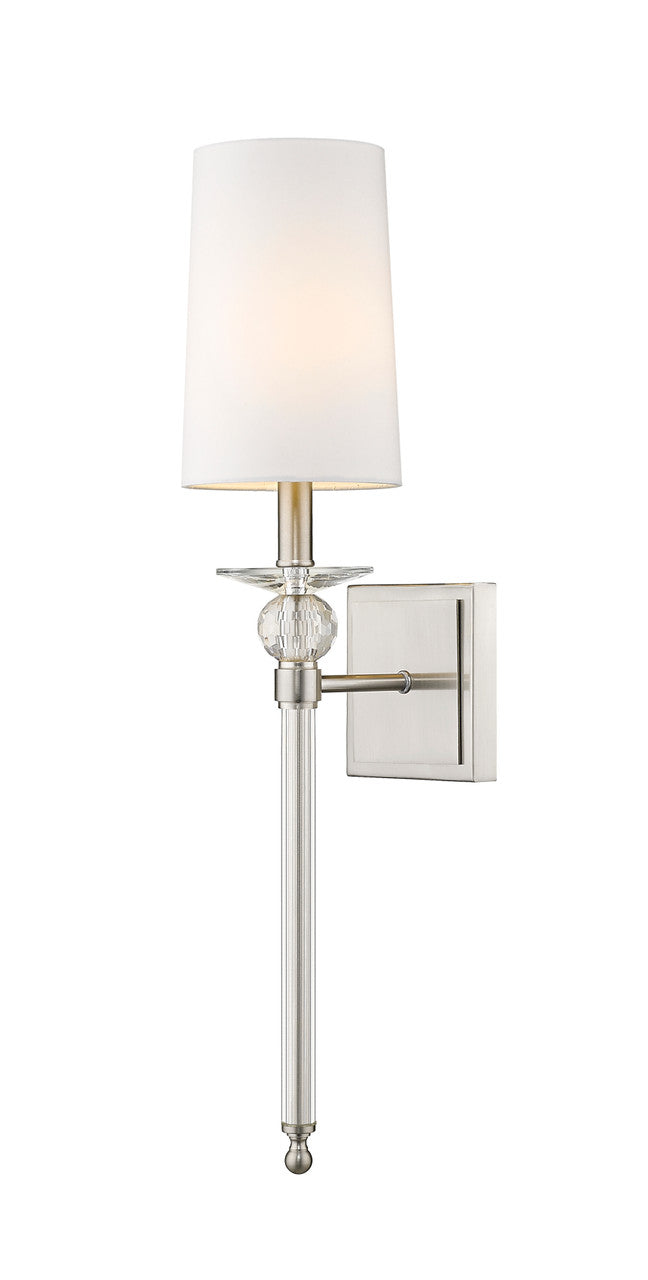 Z-Lite Ava 1 Light Wall Sconce in Brushed Nickel 804-1S-BN