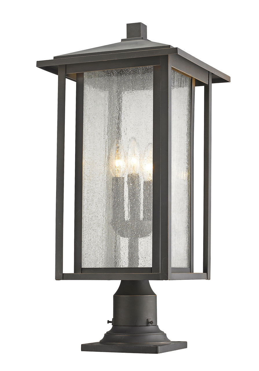 Z-Lite Aspen 3 Light Outdoor Pier Mounted Fixture in Oil Rubbed Bronze 554PHXLR-533PM-ORB