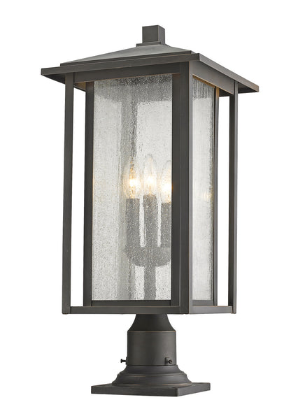 Z-Lite Aspen 3 Light Outdoor Pier Mounted Fixture in Oil Rubbed Bronze 554PHXLR-533PM-ORB