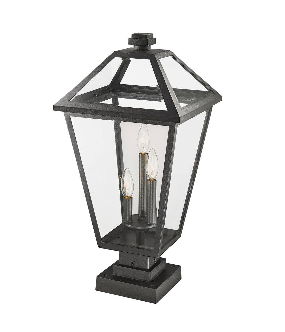 Z-Lite Talbot 3 Light Outdoor Pier Mounted Fixture in Black 579PHXLS-SQPM-BK