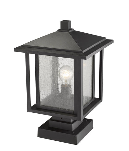 Z-Lite Aspen 1 Light Outdoor Pier Mounted Fixture in Black 554PHBS-SQPM-BK