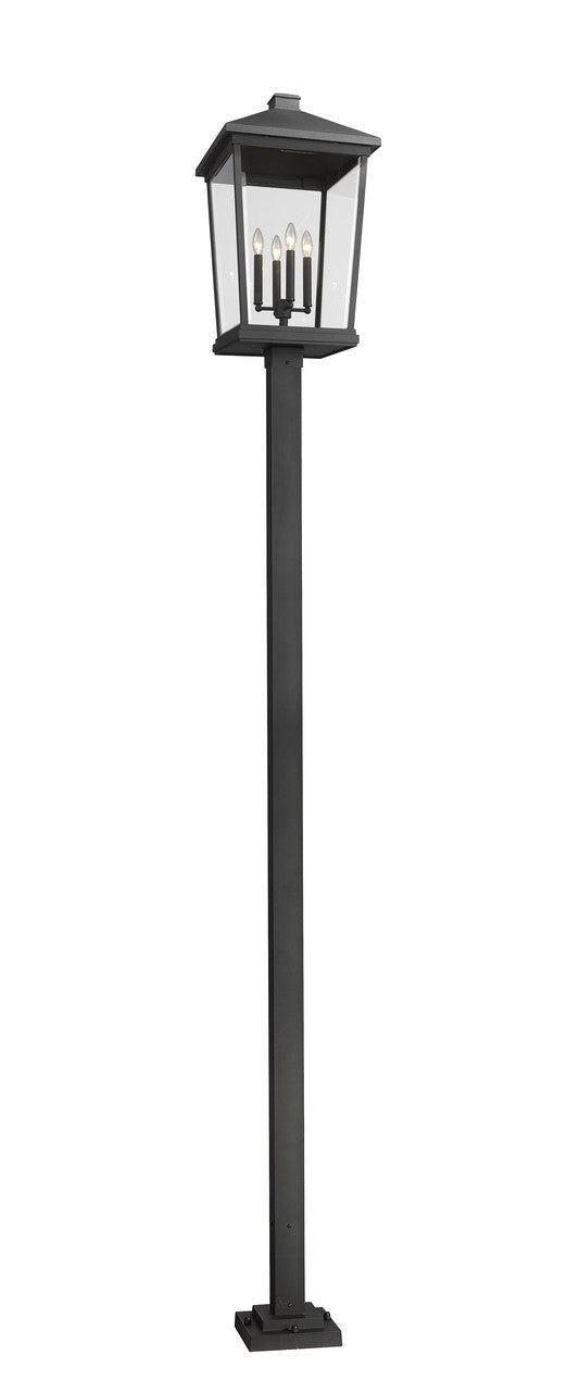 Z-Lite Beacon 4 Light Outdoor Post Mounted Fixture in Black 568PHXXLS-536P-BK