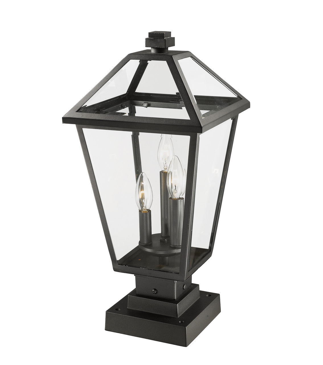 Z-Lite Talbot 3 Light Outdoor Pier Mounted Fixture in Black 579PHBS-SQPM-BK