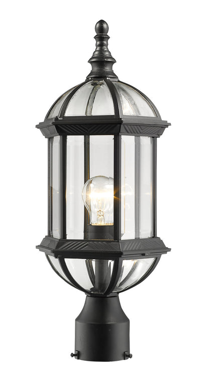 Z-Lite Annex 1 Light Outdoor Post Mount Fixture in Black 563PHM-BK