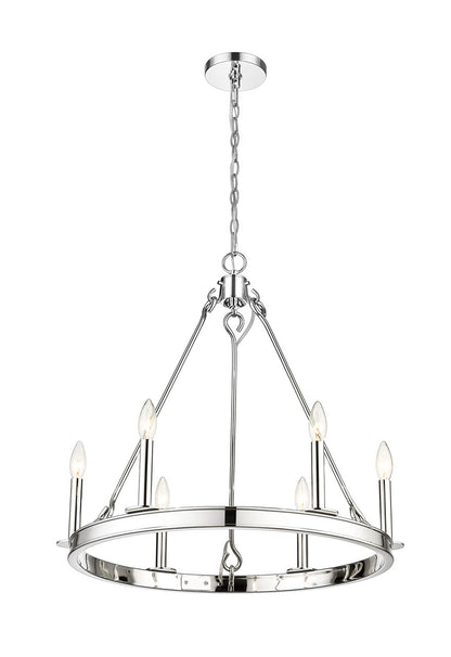 Z-Lite Barclay 6 Light Chandelier in Polished Nickel 482R-6PN