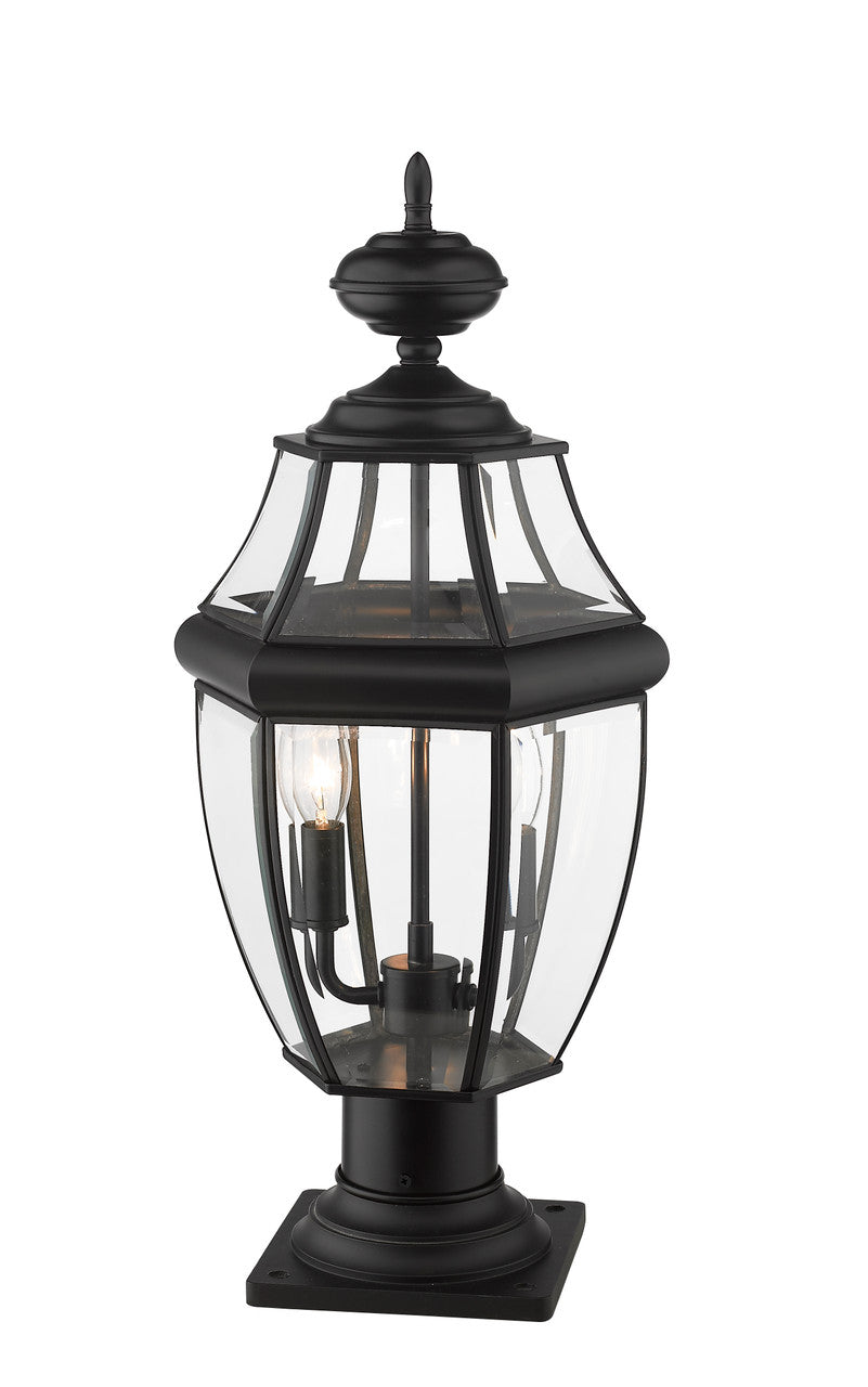 Z-Lite Westover 2 Light Outdoor Pier Mounted Fixture in Black 580PHM-533PM-BK