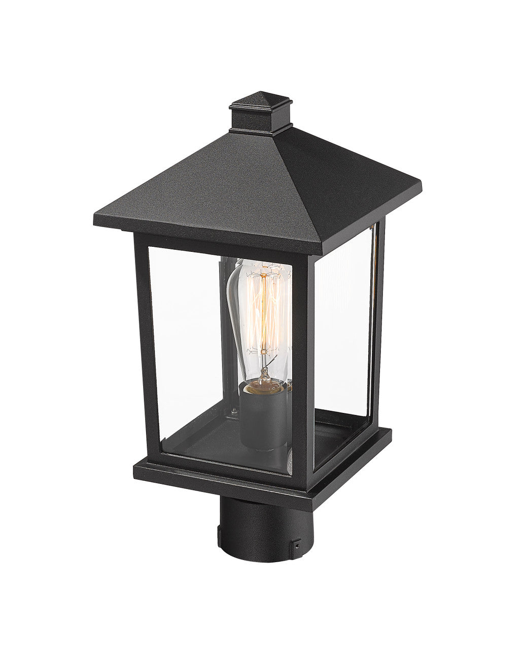 Z-Lite Portland 1 Light Outdoor Post Mount Fixture in Black 531PHMR-BK