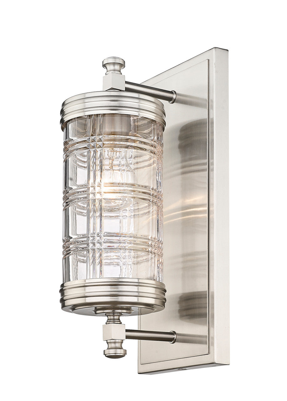 Z-Lite Archer 1 Light Wall Sconce in Brushed Nickel 344-1S-BN