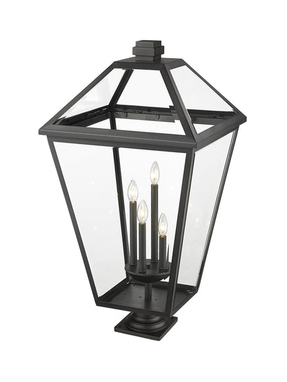 Z-Lite Talbot 4 Light Outdoor Pier Mounted Fixture in Black 579PHXLXR-533PM-BK