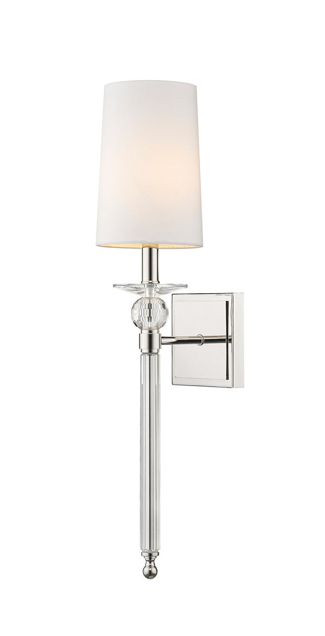 Z-Lite Ava 1 Light Wall Sconce in Polished Nickel 804-1S-PN