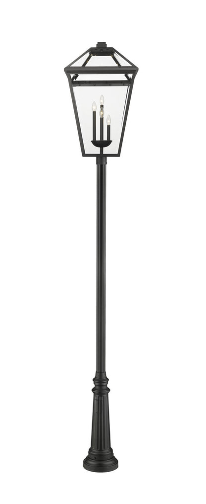 Z-Lite Talbot 4 Light Outdoor Post Mounted Fixture in Black 579PHXLXR-511P-BK