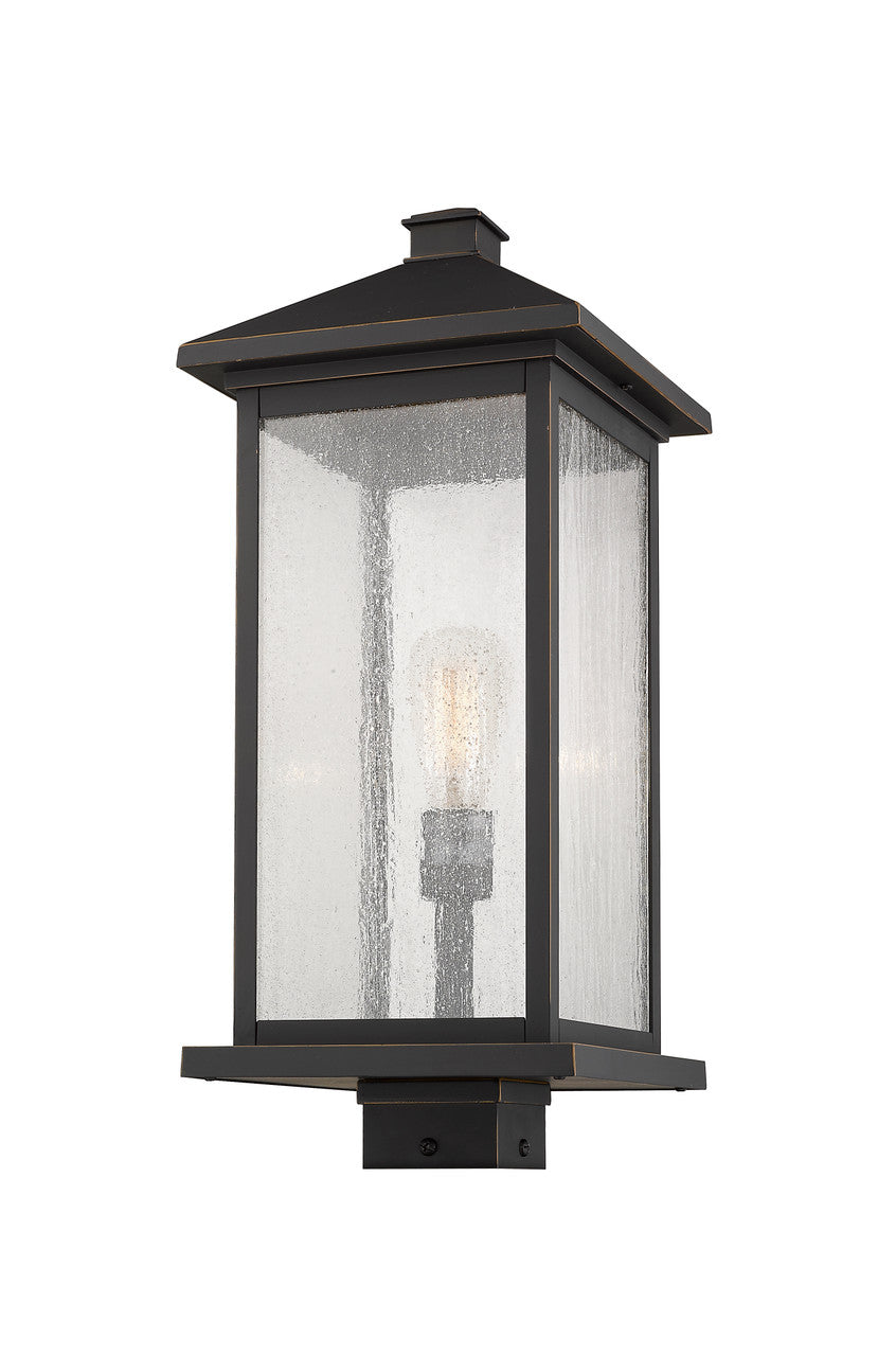 Z-Lite Portland 1 Light Outdoor Post Mount Fixture in Oil Rubbed Bronze 531PHBXLS-ORB