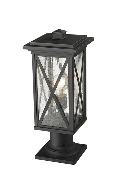 Z-Lite Brookside 1 Light Outdoor Pier Mounted Fixture in Black 583PHMR-533PM-BK