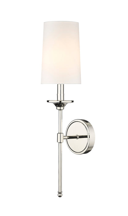 Z-Lite Emily 1 Light Wall Sconce in Polished Nickel 3033-1S-PN