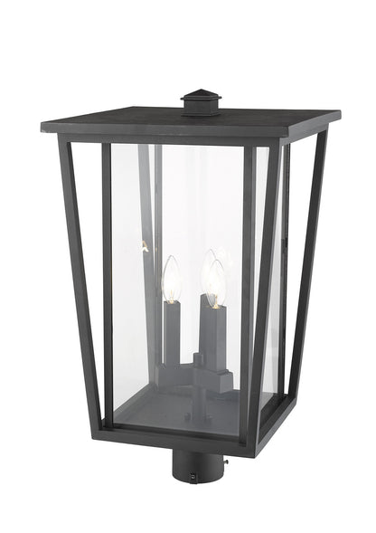 Z-Lite Seoul 3 Light Outdoor Post Mount Fixture in Black 571PHXLR-BK