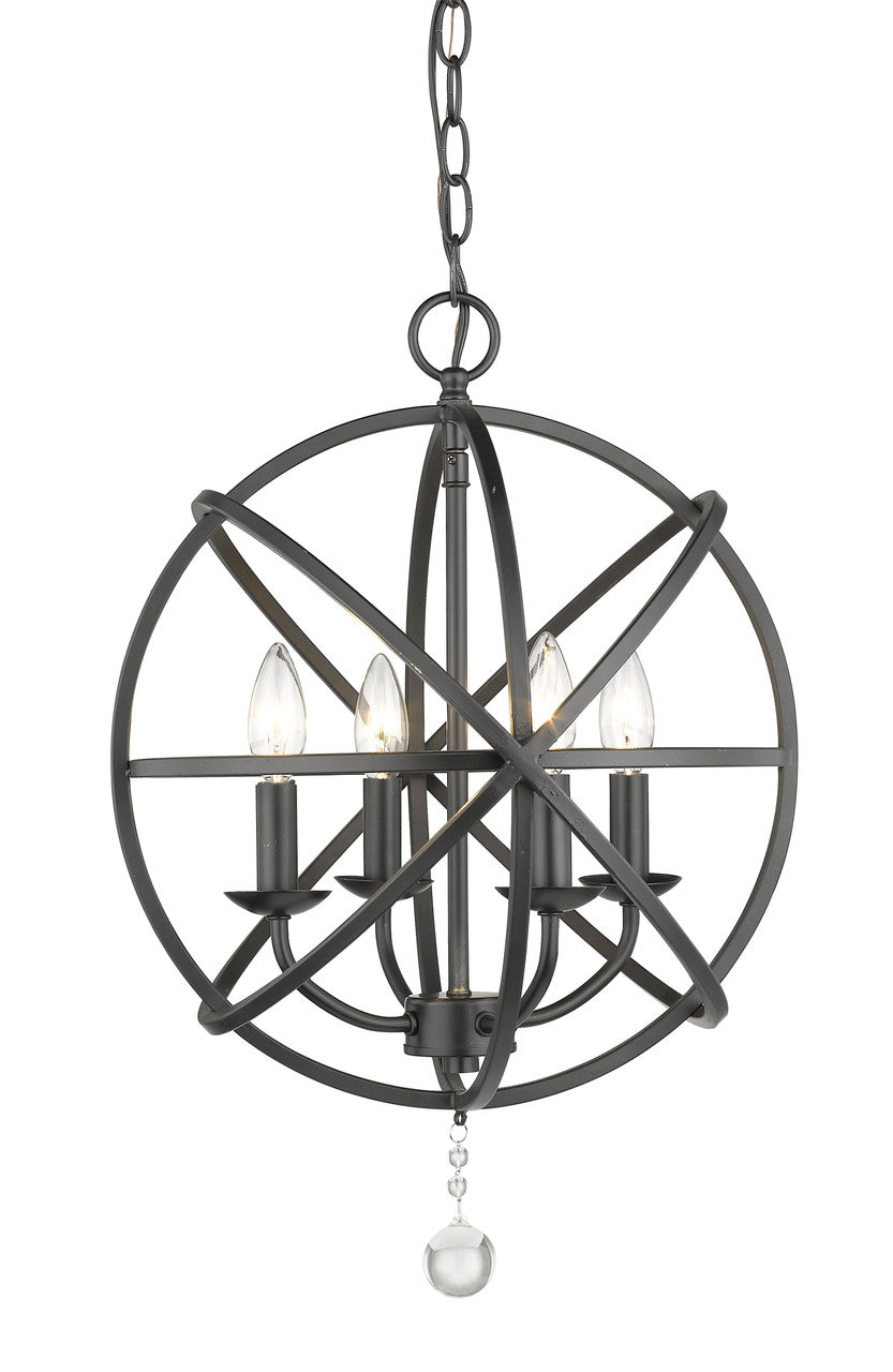 Z-Lite Tull 4 Light Chandelier in Matte Black 458-16MB