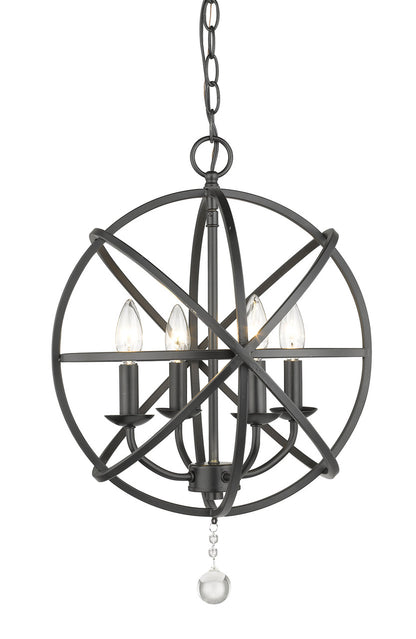 Z-Lite Tull 4 Light Chandelier in Matte Black 458-16MB