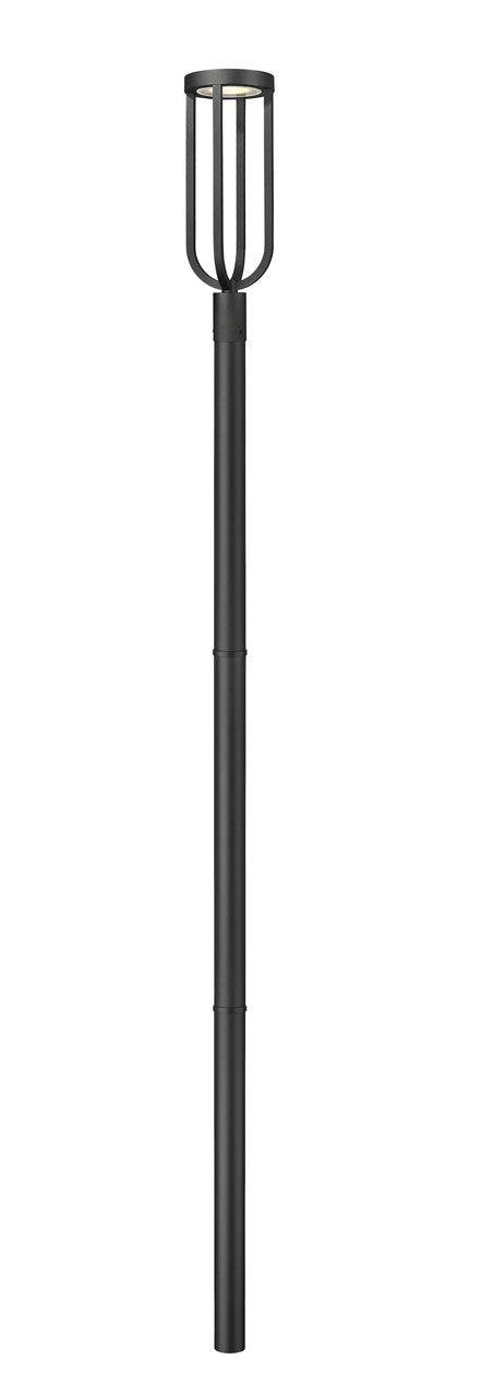 Z-Lite Leland 1 Light Outdoor Post Mounted Fixture in Sand Black 5005PHB-5009P96-BK-L